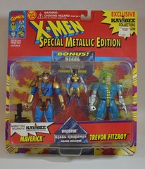 Toybiz Marvel X-Men MAVERICK VS. TREVOR FITZROY with Wolverine 1994 5″ opened