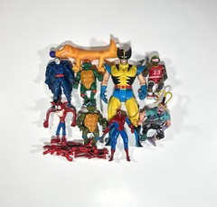 Vintage 90s Action Figures Toys Lot Of 9 Bundle TMNT Marvel Spider-Man Catdog