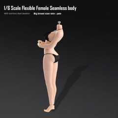 US 1/6 Female Mid Bust Pale Skin Flexible Seamless Body 12in Action Figure Doll