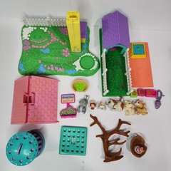 1990s Littlest Pet Shop Cat Bunny Bird Cage Dog House Garden Lot of 21 Kenner