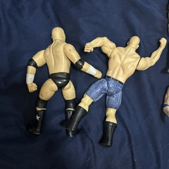 JAKKS WWF BCA Lot Bone Crunching Action Edge Owen Hart Jerry Lawler Dude Love