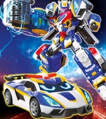 2024Metal Cardbot S Season2 BLUE COP S Transformer Robot Police Car Figure Toy