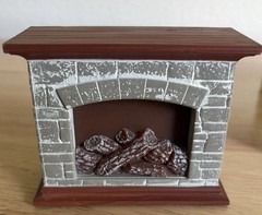 Fireplace Miniatures Dolls Barbie Dolls Dream House Doll House Mini Yule Log