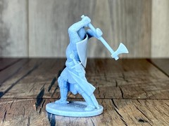 Tabletop Action Figure medieval knight with an ax 54mm (60mm) Plastic statue