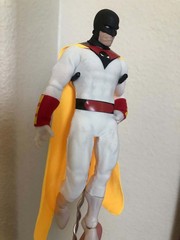 Space Ghost Action Figure White Yellow Cape Plastic Fabric Red Black