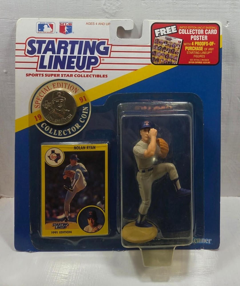 1991 STARTING LINEUP KENNER NIP NOLAN RYAN TEXAS RANGERS FREE SHIPPING
