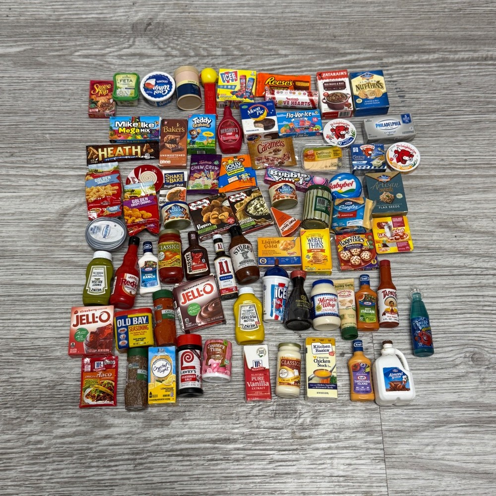 Zuru Mini Brands Huge Lot Over 70+ Pieces Toys Food Spices Candy Snacks Sauces