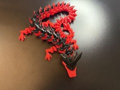 Articulated Crystal Dragon 23inch Red Black