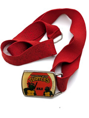 Vintage 1988 TMNT Belt Lee Officially Licensed Mirage Studios Kids Red Elastic