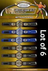 IWGP Japan Lot Of 6 MATTEL ELITE Scale Wrestling Figure Belts 5.5 INCHES LONG