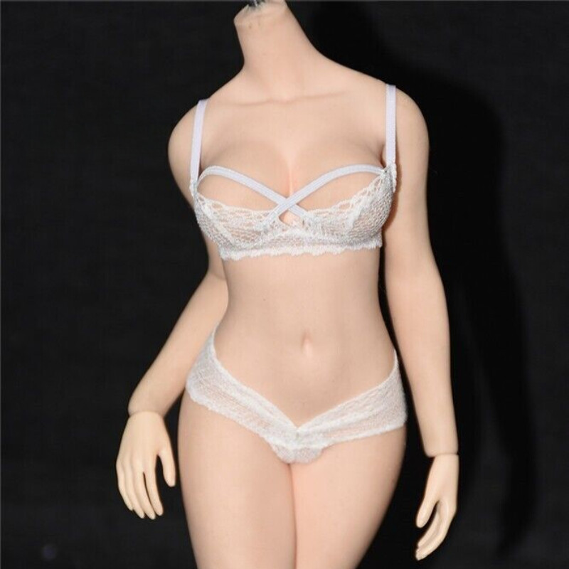 1Set 1:6 Scale White Bras Briefs Underwear Clothes For 12″ Female Action Figure