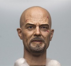 1/6 Scale Wounded Bryan Cranston Mr. White Head Carving Sculpt Model Toys