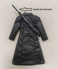 1/12 black overcoat for 6″ blade figure SHF Nota Mezco MixMax PHICEN Figma ❶USA❶