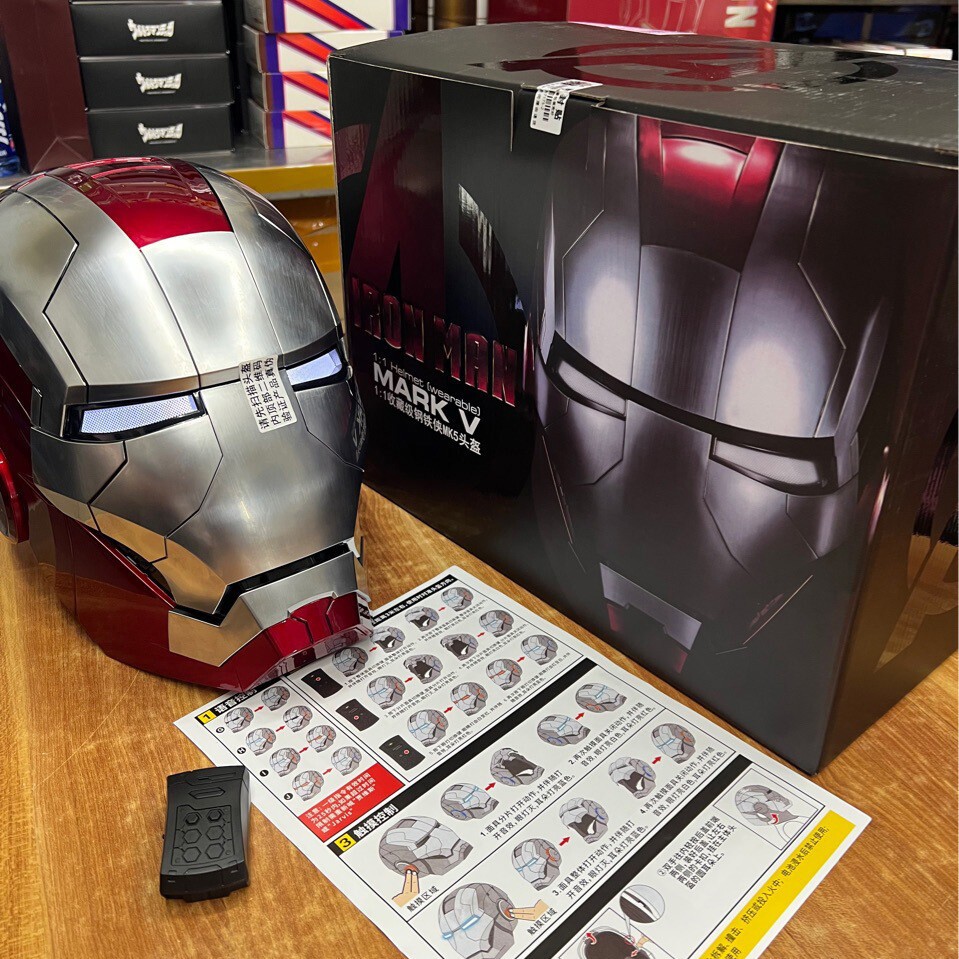 AUTOKING 1:1 Wearable JARVIS Voice Control Cosplay Iron Man MK5 Helmet Mask Gift