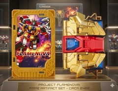Authentic SAMG Metal Cardbot S BLASTRAIN & FLAMENOVA Transforming Robot Car Set