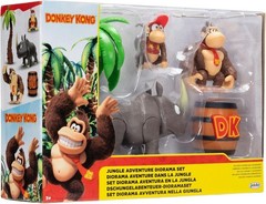 Jakks Donkey Kong Jungle Adventure Diorama Set DK DIDDY KONG RAMBI 2.5″ NEW 2026