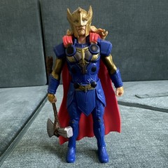 Marvel Hasbro Thor Action Figure Blue Armor Red Cape Gold Helmet Hammer 2022
