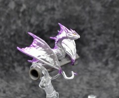 gashapon capsule finger cuff dragon mascot metallic silver purple 3″ figure