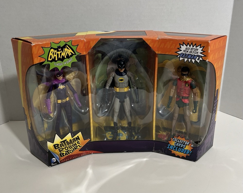 2014 Mattel 1966 Batman Classic TV Series 6″ Figures 3-Pack Robin Batgirl *READ*