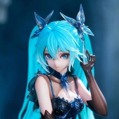 Hatsune Miku Figure Black Dress Cute Girl Doll Collection Model Toy Gift