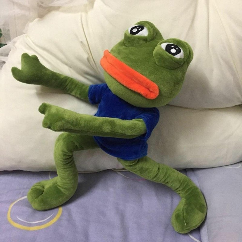 45cm Sad Frog Plush Toy Soft Stuffed Pillow Magic Expression Pepe Love Gifts £