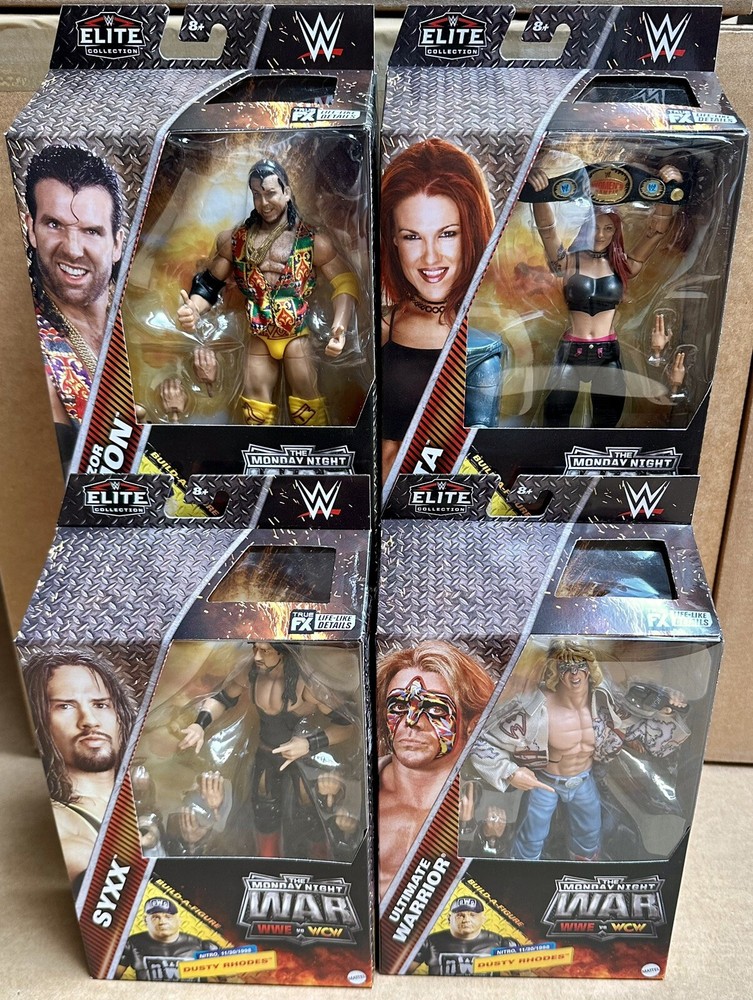 WWE Elite Monday Night Wars Complete Set of 4, (Series 5) w/ Dusty Rhodes BAF