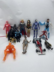Lot of 14 Action Figures Marvel, DC, Power Rangers, Transformers Toy Bundle