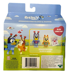 Bluey Smoochy Kiss Bluey & Bingo Figure Set Moose Toys Valentine NEW
