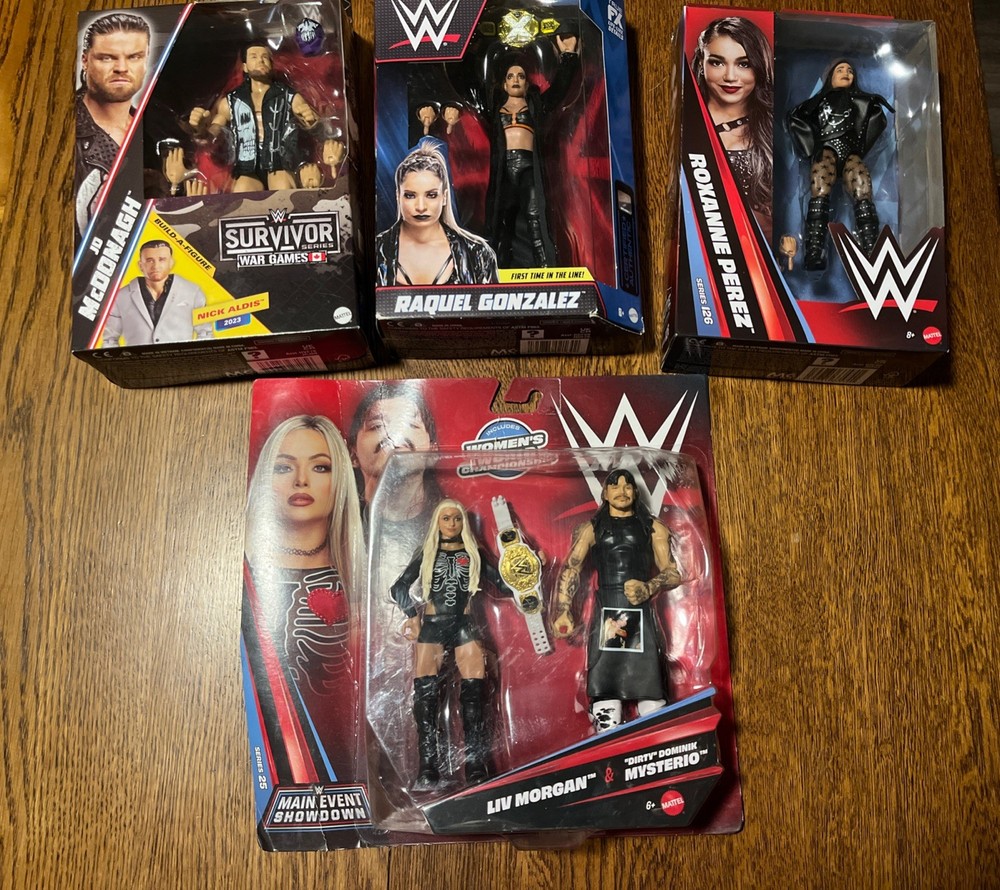 WWE Judgement Day Liv Morgan Dominik Mysterio Elite JD Raquel & Roxanne Perez