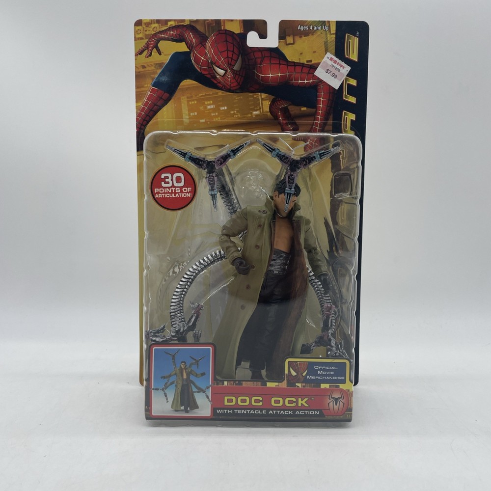 NEW Marvel Doc Ock Spider-Man 2 Movie Figure Tentacle Attack Action Toy Biz