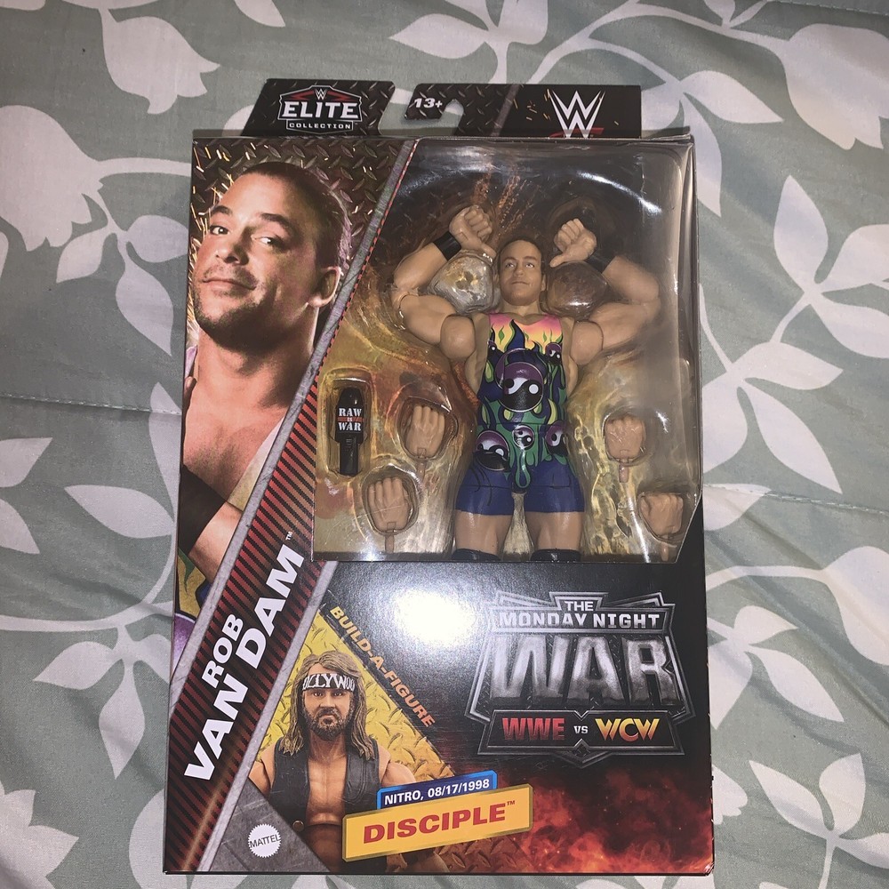 WWE Monday Night WAR Elite Collection Rob Van Dam New In Box W/ BAF Disciple