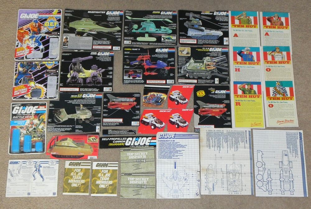 1980s Box File Card Blueprints Lot G.I. GI Joe Cobra Vintage 1990s 3.75 ARAH 80s
