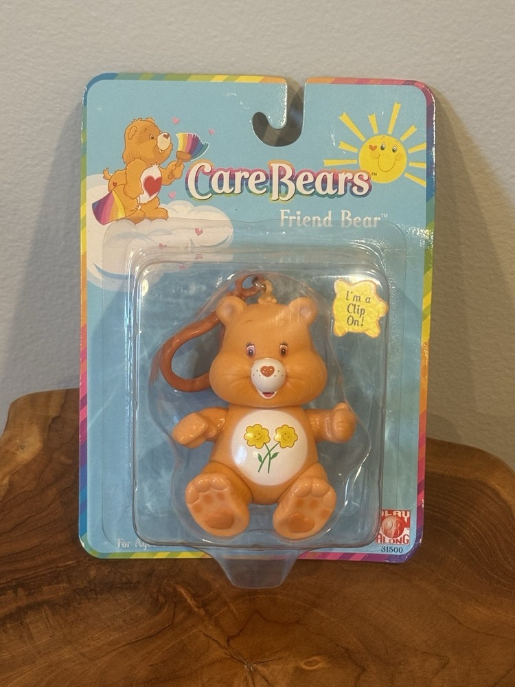 Care Bears Friend Bear Figure NIB Play Along 2002 Clip On 3.5″ Bag Clip
