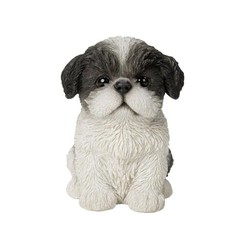 Ubia Sitting Shih Tzu Black and White 10.3 x 7.5 x 10.5 cm Doll Figurine Animal