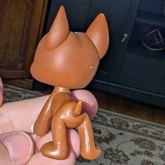 Hasbro Littlest Pet Shop Brown Great Dane Dog #589 Diamond Eyes 2007 LPS