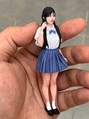 Painted 1/16 1/18 1/12 Asia Student Girl Uniform Statue Dispaly For Cars Vehicle