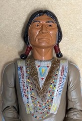 Custom painted, one of a kind. Vintage Marx BOTW Chief Cherokee some accessories