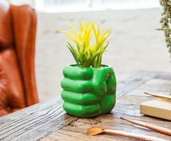 Marvel Comics Hulk Smash Hand 3-Inch Ceramic Mini Planter With Artificial