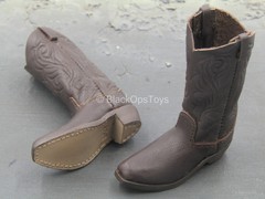1/6 Scale Western Gear – Brown Leather 1920’s John Wayne Boots (Foot Type)