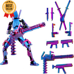 Gatling Gun Robot Action Figure Set 3D Printed Articulated Collectible Toy