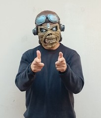 Eddie “Aces High” Latex Mask Handmade Fan Art . Stylized Painting. Fan Art