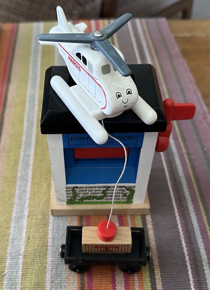 Learning Curve Thomas Train Wooden Harold’s Mail Delivery Set Main Items!