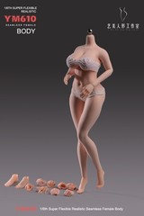 YM610 1/6 Female Big Bust Suntan/Pale Plump Seamless Doll Body 12″ Action Figure