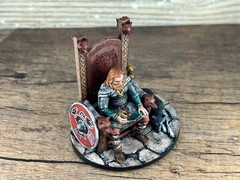 Hand-Painted Viking Jarl Figurine, Resin Miniature, Norse Warrior Statue 60mm