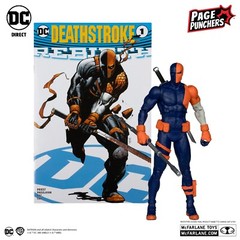 McFarlane DEATHSTROKE (DC REBIRTH) 7IN FIGURE WITH COMIC (PAGE PUNCHERS) . MIP!