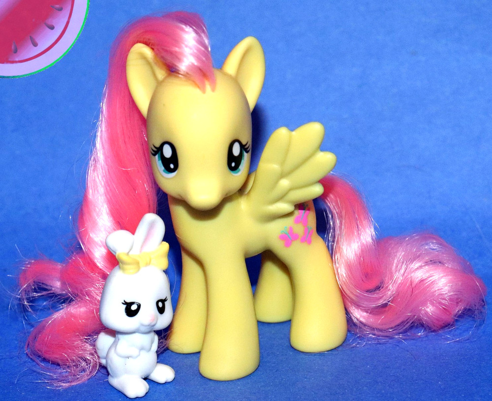 My Little Pony G4 FLUTTERSHY with Angel Bunny Pet Brushable Shy Eyes Original