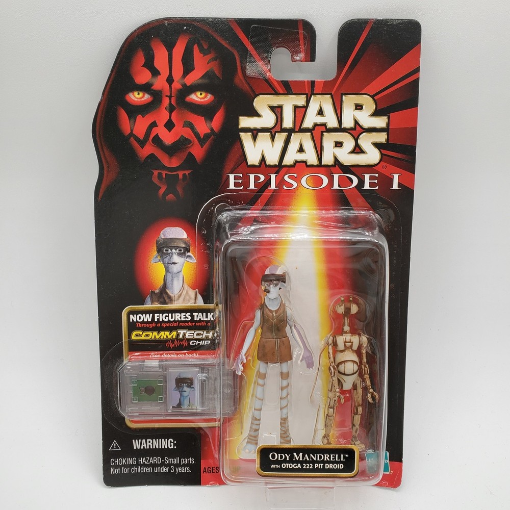 Ody Mandrell Podracer Pilot & Pit Droid Star Wars Episode 1 Figure CommTech 1998