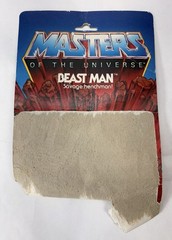 Vintage 1982 MOTU Beast Man Action Figure w/ Weapon, Partial Card Back