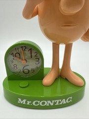 Vintage Mr. Contac Japanese Drug Advertisement Mascot Figure Alarm Clock Used