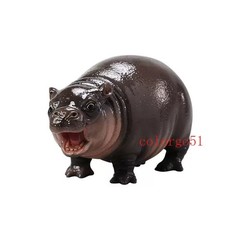 JXK Realistic Baby Hippo GK Resin Figure Cute Animal Model Collectible L 10cm